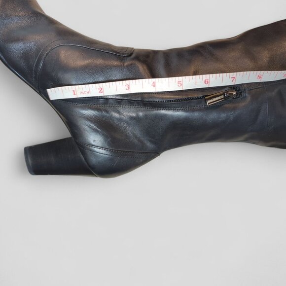 Bandolino Boots Womens size 10 Tall Black Cuffed Pirate Leather Fold Over Knee - Picture 6 of 13